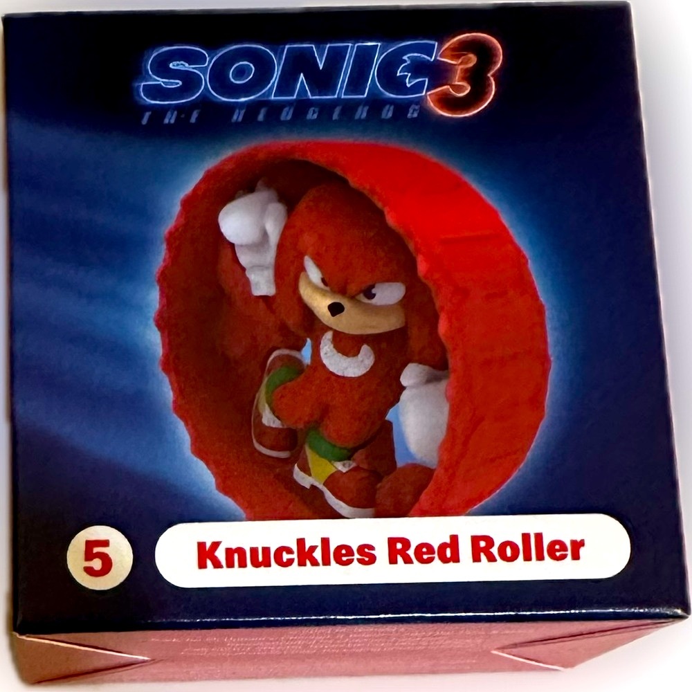 SONIC3 KNUCKLES THE HEDGEHOG RED ROLLER MCDONALDS HAPPY MEAL TOY #5 COLLECTIBLE